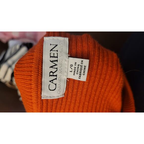 Carmen Orange Knit Top Large - Picture 3 of 4